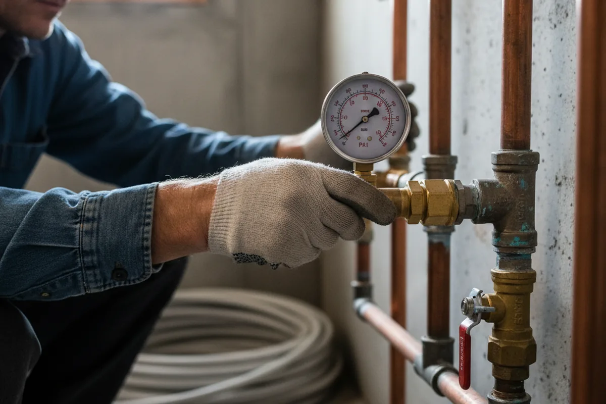 Pressure testing a repaired line during Water Line Repair in Coeymans